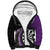 Personalised New Zealand Darts Sherpa Hoodie Koru Tribal Tattoo and Silver Fern Maori Pattern Purple Color