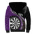 Personalised New Zealand Darts Sherpa Hoodie Koru Tribal Tattoo and Silver Fern Maori Pattern Purple Color