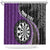 Personalised New Zealand Darts Shower Curtain Koru Tribal Tattoo and Silver Fern Maori Pattern Purple Color