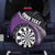 Personalised New Zealand Darts Spare Tire Cover Koru Tribal Tattoo and Silver Fern Maori Pattern Purple Color