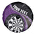 Personalised New Zealand Darts Spare Tire Cover Koru Tribal Tattoo and Silver Fern Maori Pattern Purple Color