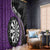 Personalised New Zealand Darts Window Curtain Koru Tribal Tattoo and Silver Fern Maori Pattern Purple Color