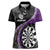 Personalised New Zealand Darts Women Polo Shirt Koru Tribal Tattoo and Silver Fern Maori Pattern Purple Color