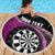 Personalised New Zealand Darts Beach Blanket Koru Tribal Tattoo and Silver Fern Maori Pattern Pink Color