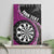 Personalised New Zealand Darts Canvas Wall Art Koru Tribal Tattoo and Silver Fern Maori Pattern Pink Color