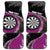 Personalised New Zealand Darts Car Mats Koru Tribal Tattoo and Silver Fern Maori Pattern Pink Color