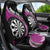 Personalised New Zealand Darts Car Seat Cover Koru Tribal Tattoo and Silver Fern Maori Pattern Pink Color