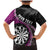 Personalised New Zealand Darts Family Matching Mermaid Dress and Hawaiian Shirt Koru Tribal Tattoo and Silver Fern Maori Pattern Pink Color