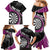 Personalised New Zealand Darts Family Matching Mermaid Dress and Hawaiian Shirt Koru Tribal Tattoo and Silver Fern Maori Pattern Pink Color