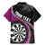 Personalised New Zealand Darts Family Matching Mermaid Dress and Hawaiian Shirt Koru Tribal Tattoo and Silver Fern Maori Pattern Pink Color