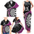 Personalised New Zealand Darts Family Matching Tank Maxi Dress and Hawaiian Shirt Koru Tribal Tattoo and Silver Fern Maori Pattern Pink Color