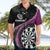 Personalised New Zealand Darts Hawaiian Shirt Koru Tribal Tattoo and Silver Fern Maori Pattern Pink Color