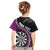 Personalised New Zealand Darts Kid T Shirt Koru Tribal Tattoo and Silver Fern Maori Pattern Pink Color