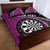 Personalised New Zealand Darts Quilt Bed Set Koru Tribal Tattoo and Silver Fern Maori Pattern Pink Color