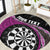 Personalised New Zealand Darts Round Carpet Koru Tribal Tattoo and Silver Fern Maori Pattern Pink Color