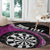 Personalised New Zealand Darts Round Carpet Koru Tribal Tattoo and Silver Fern Maori Pattern Pink Color