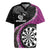 Personalised New Zealand Darts Rugby Jersey Koru Tribal Tattoo and Silver Fern Maori Pattern Pink Color