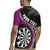 Personalised New Zealand Darts Rugby Jersey Koru Tribal Tattoo and Silver Fern Maori Pattern Pink Color