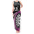 Personalised New Zealand Darts Tank Maxi Dress Koru Tribal Tattoo and Silver Fern Maori Pattern Pink Color