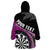 Personalised New Zealand Darts Wearable Blanket Hoodie Koru Tribal Tattoo and Silver Fern Maori Pattern Pink Color