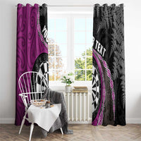 Personalised New Zealand Darts Window Curtain Koru Tribal Tattoo and Silver Fern Maori Pattern Pink Color LT03 - Polynesian Pride