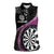 Personalised New Zealand Darts Women Sleeveless Polo Shirt Koru Tribal Tattoo and Silver Fern Maori Pattern Pink Color