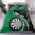 Personalised New Zealand Darts Bedding Set Koru Tribal Tattoo and Silver Fern Maori Pattern Green Color