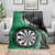 Personalised New Zealand Darts Blanket Koru Tribal Tattoo and Silver Fern Maori Pattern Green Color