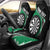 Personalised New Zealand Darts Car Seat Cover Koru Tribal Tattoo and Silver Fern Maori Pattern Green Color