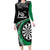 Personalised New Zealand Darts Family Matching Long Sleeve Bodycon Dress and Hawaiian Shirt Koru Tribal Tattoo and Silver Fern Maori Pattern Green Color