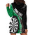 Personalised New Zealand Darts Hoodie Dress Koru Tribal Tattoo and Silver Fern Maori Pattern Green Color