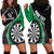 Personalised New Zealand Darts Hoodie Dress Koru Tribal Tattoo and Silver Fern Maori Pattern Green Color