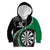 Personalised New Zealand Darts Kid Hoodie Koru Tribal Tattoo and Silver Fern Maori Pattern Green Color