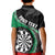 Personalised New Zealand Darts Kid Polo Shirt Koru Tribal Tattoo and Silver Fern Maori Pattern Green Color