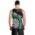 Personalised New Zealand Darts Men Tank Top Koru Tribal Tattoo and Silver Fern Maori Pattern Green Color