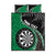 Personalised New Zealand Darts Quilt Bed Set Koru Tribal Tattoo and Silver Fern Maori Pattern Green Color