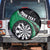 Personalised New Zealand Darts Spare Tire Cover Koru Tribal Tattoo and Silver Fern Maori Pattern Green Color