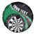 Personalised New Zealand Darts Spare Tire Cover Koru Tribal Tattoo and Silver Fern Maori Pattern Green Color