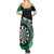 Personalised New Zealand Darts Summer Maxi Dress Koru Tribal Tattoo and Silver Fern Maori Pattern Green Color