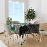 Personalised New Zealand Darts Tablecloth Koru Tribal Tattoo and Silver Fern Maori Pattern Green Color LT03 - Polynesian Pride