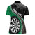 Personalised New Zealand Darts Women Polo Shirt Koru Tribal Tattoo and Silver Fern Maori Pattern Green Color