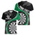 Personalised New Zealand Darts Women V-Neck T-Shirt Koru Tribal Tattoo and Silver Fern Maori Pattern Green Color