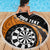 Personalised New Zealand Darts Beach Blanket Koru Tribal Tattoo and Silver Fern Maori Pattern Orange Color