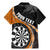 Personalised New Zealand Darts Family Matching Mermaid Dress and Hawaiian Shirt Koru Tribal Tattoo and Silver Fern Maori Pattern Orange Color