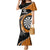 Personalised New Zealand Darts Family Matching Mermaid Dress and Hawaiian Shirt Koru Tribal Tattoo and Silver Fern Maori Pattern Orange Color