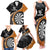 Personalised New Zealand Darts Family Matching Tank Maxi Dress and Hawaiian Shirt Koru Tribal Tattoo and Silver Fern Maori Pattern Orange Color