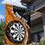 Personalised New Zealand Darts Garden Flag Koru Tribal Tattoo and Silver Fern Maori Pattern Orange Color