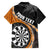 Personalised New Zealand Darts Hawaiian Shirt Koru Tribal Tattoo and Silver Fern Maori Pattern Orange Color