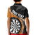 Personalised New Zealand Darts Kid Polo Shirt Koru Tribal Tattoo and Silver Fern Maori Pattern Orange Color