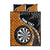 Personalised New Zealand Darts Quilt Bed Set Koru Tribal Tattoo and Silver Fern Maori Pattern Orange Color